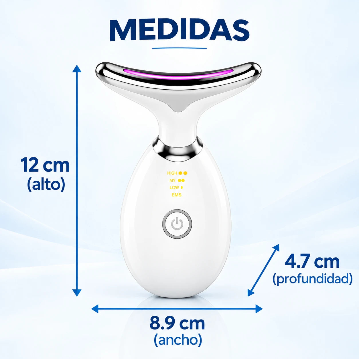 Medidas: 12 cm de alto, 8.9 cm de ancho y 4.7 cm de profundidad